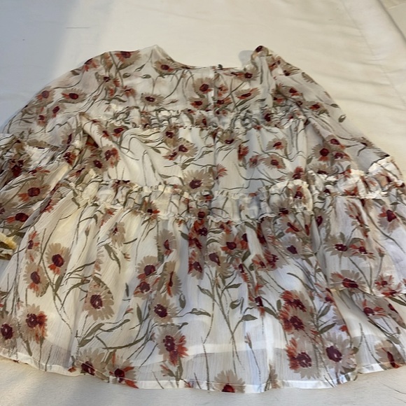 Lucky Brand Boho Floral Tunic Top Bell Sleeve Size M - Picture 3 of 4